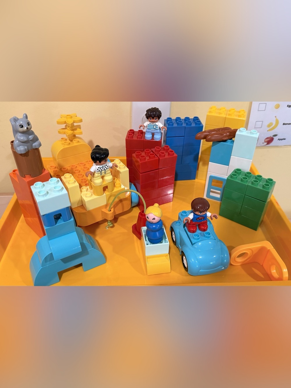 Lego Blocks Playset with figures- estimated 77 pieces